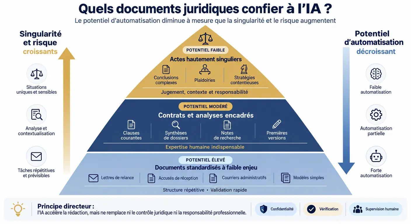 Pyramide de classement des documents juridiques selon leur aptitude à la rédaction assistée par IA