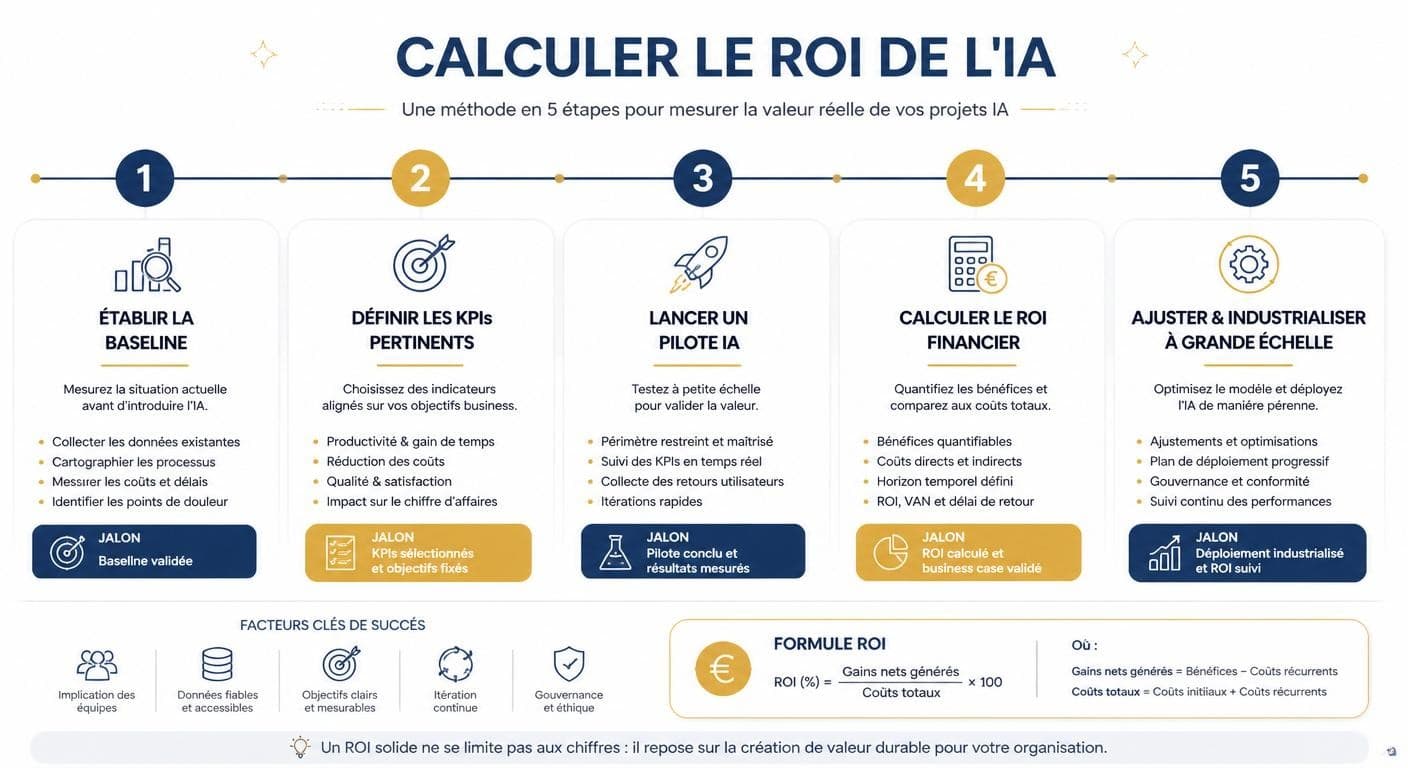 Méthode en 5 étapes pour calculer le ROI de l'IA