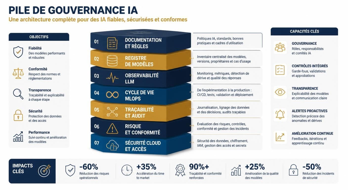 Infographie de la pile d'outils au service de la gouvernance de l'IA