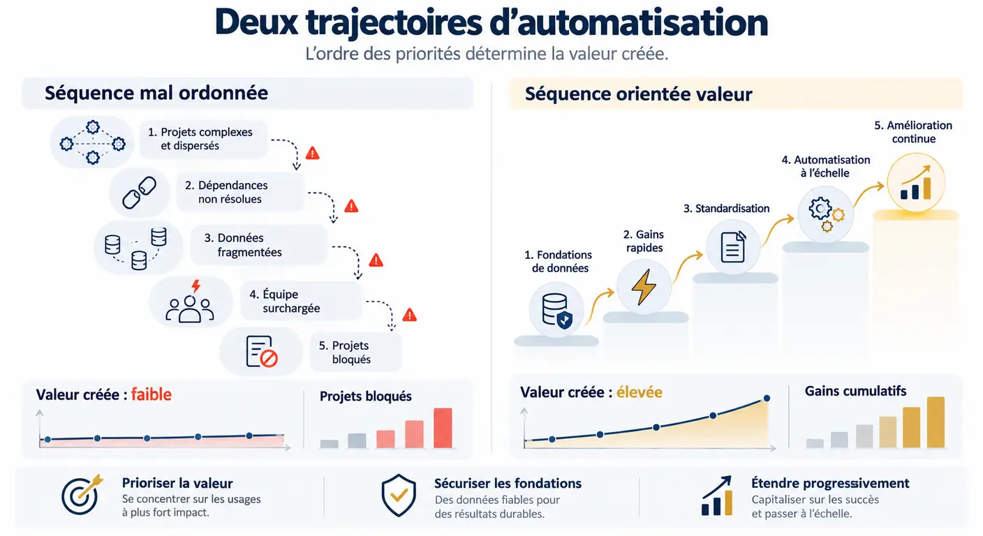 Comparaison de deux ordres de passage pour automatiser les processus d'une PME