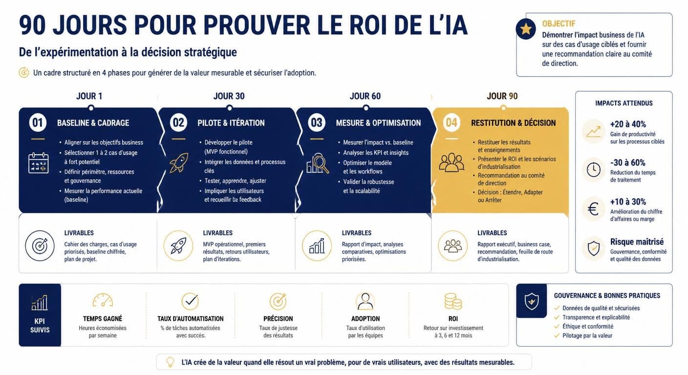 Infographie de la preuve du ROI de l'IA en 90 jours